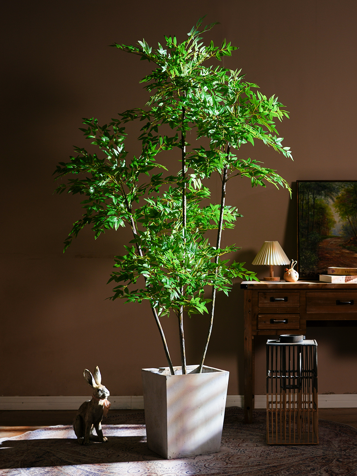 森藝誠仿真南天竹綠植盆栽室內客廳造景裝飾擺件