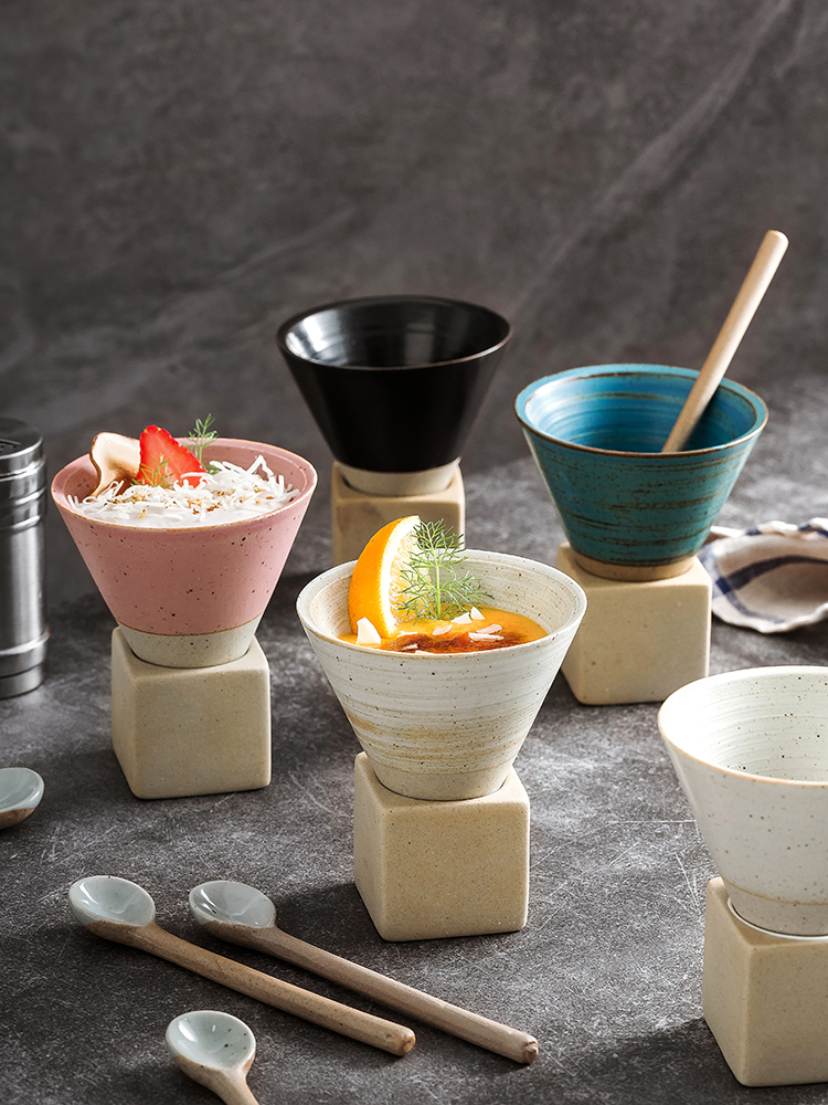 日式風瓷製咖啡杯復古設計小巧精緻適合品嚐冰淇淋甜品布丁
