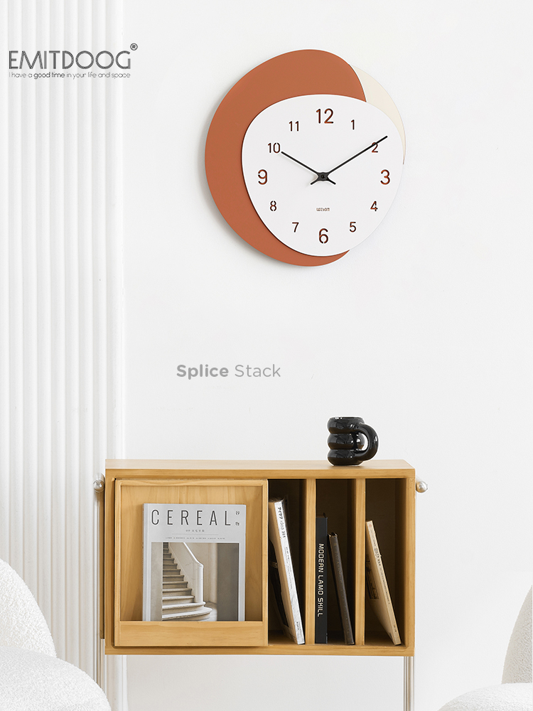 emitdoog創意風格掛鐘環保材質適用於客廳裝飾可選多種顏色