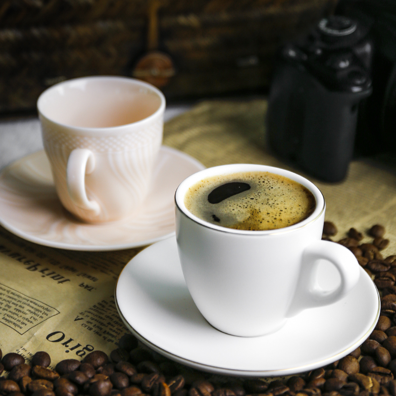 北歐馬卡龍色意式輕奢下午茶咖啡杯組 瓷質均配三個