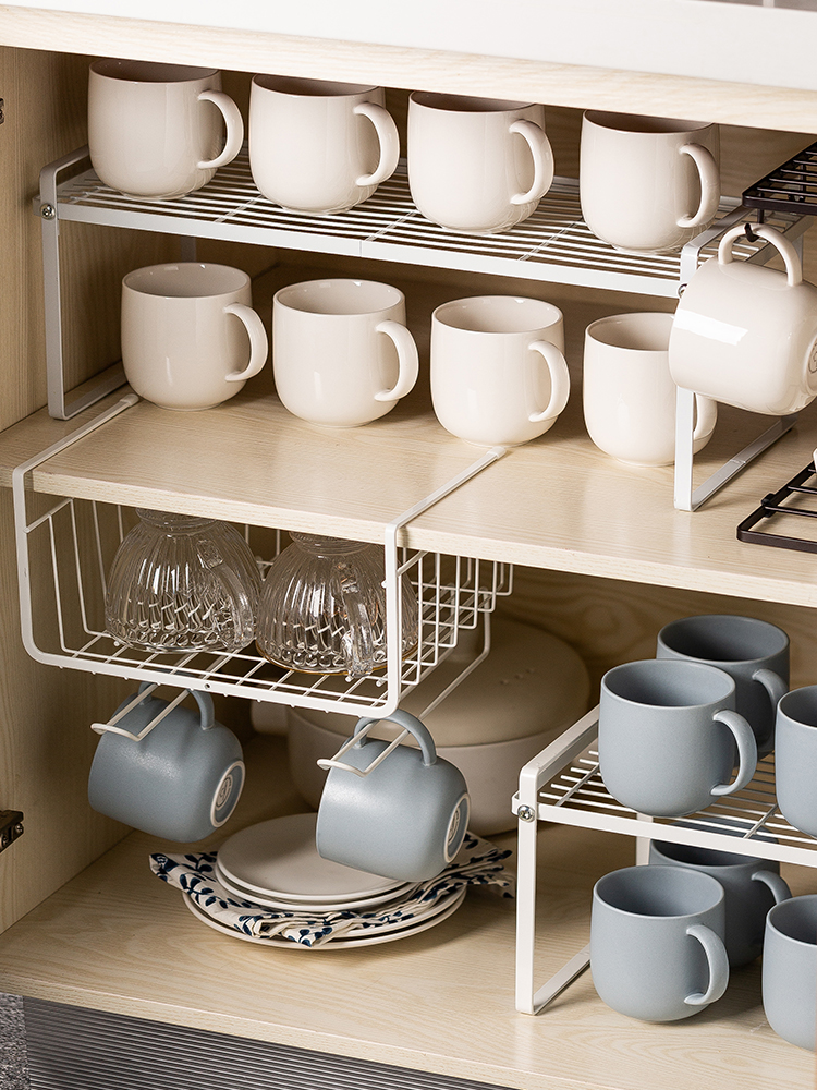 鐵藝杯架 創意分層可疊加 廚房餐廳收納置物架 (8.3折)