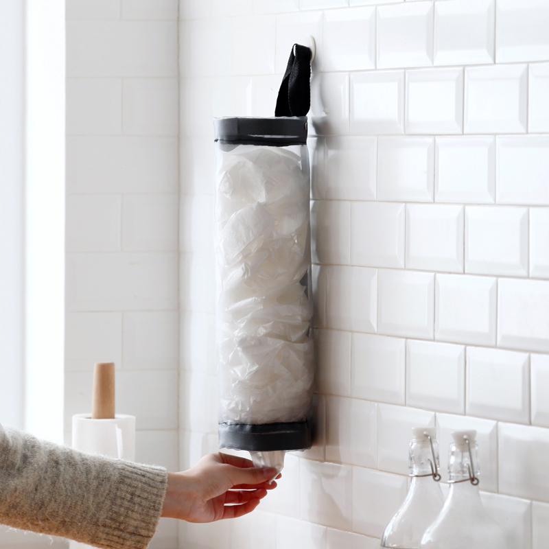 廚房省空間多功能牆壁垃圾袋淺灰色PVC材質成人適用MEYA HOME品牌