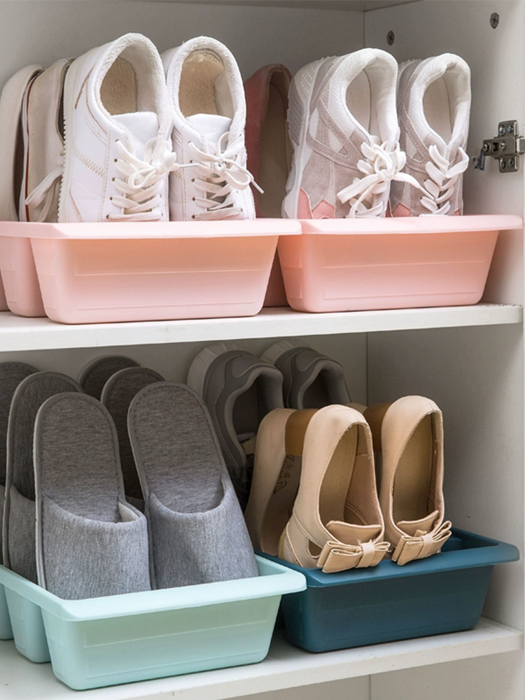 日式風格塑料鞋盒立體鞋盒多層省空間收納鞋架大容量 適用門廳玄關