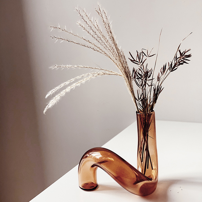玻璃花瓶藝術感擺件 ins風北歐風簡約家居裝飾品