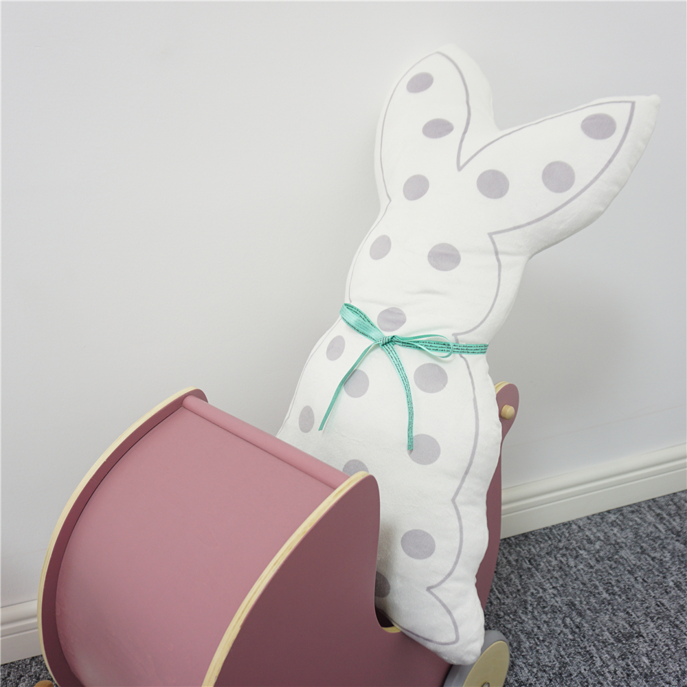 北歐風格絨毛兔子抱枕 可愛兔兔安撫靠墊 兒童生日禮物