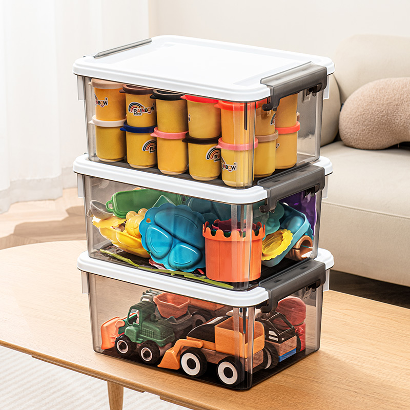 禧天龍 高透灰 收納箱 大容量 55L 塑料 可堆疊 臥室 藥箱 玩具 箱子