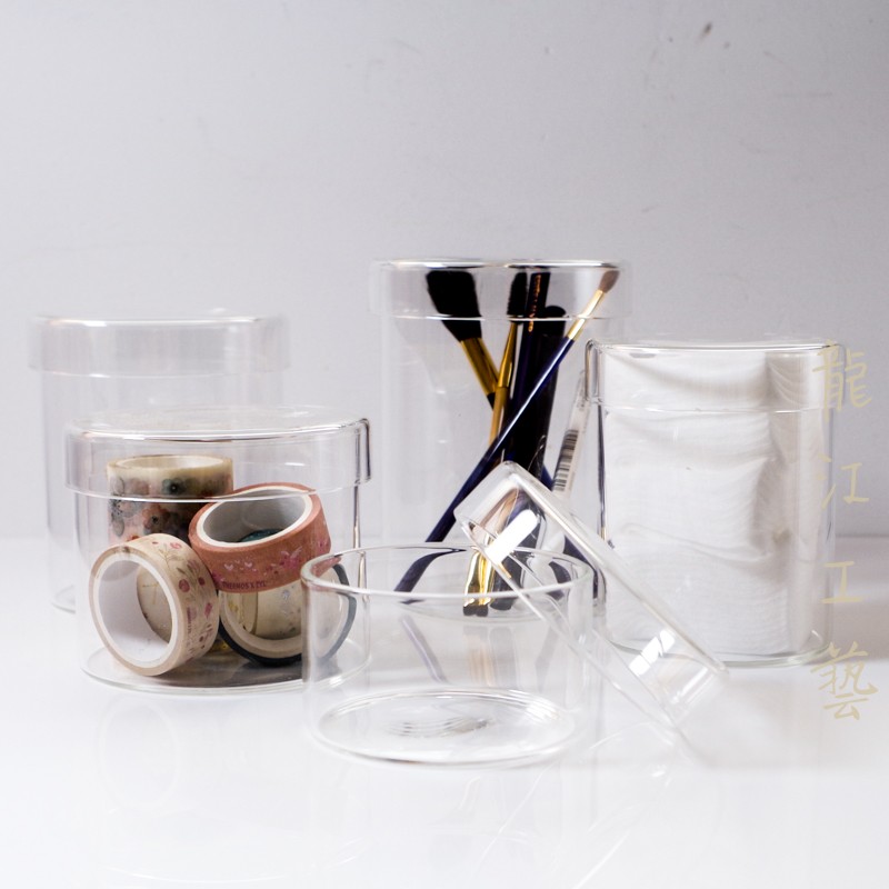 北歐風玻璃收納罐透明簡約裝飾擺件化妝棉盒糖果罐多種尺寸 (6折)