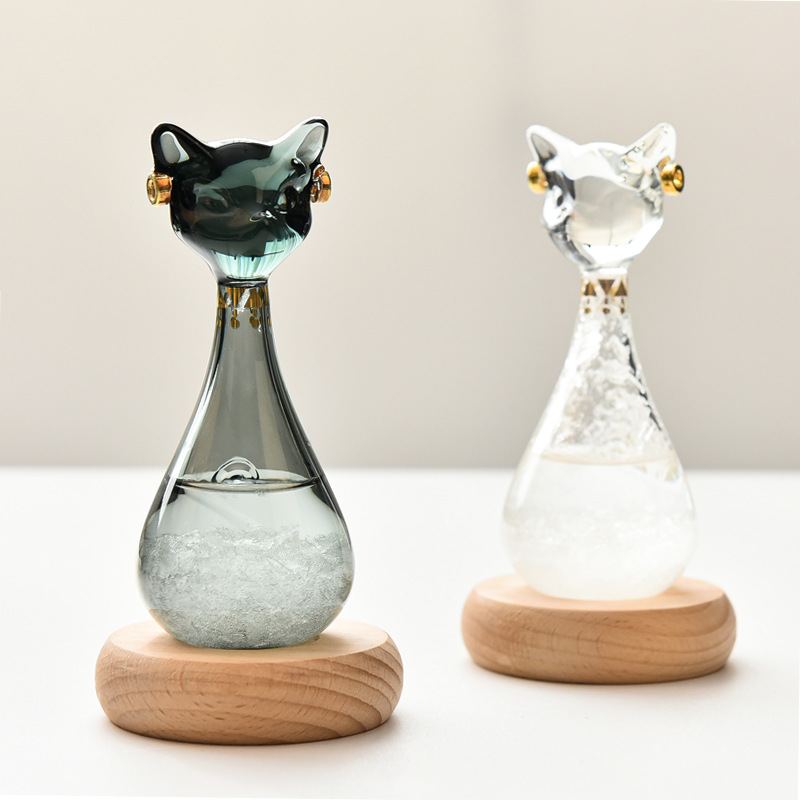 簡約現代玻璃天氣預報瓶創意卡通埃及貓造型新年禮物禮盒裝 (8.3折)