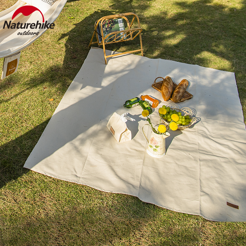 naturehike挪客帆布野餐墊白色ins風戶外春遊露營地墊法式野餐布
