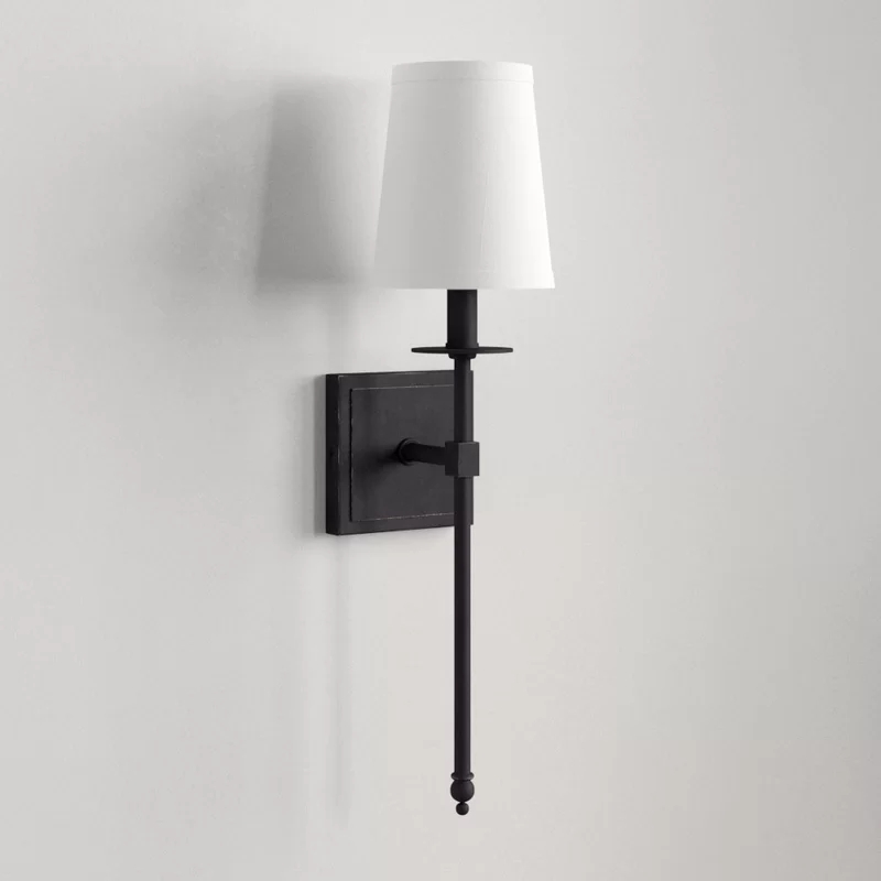 歐式風格短款黑色壁燈適合臥室床頭客廳書房走廊樓梯等空間使用