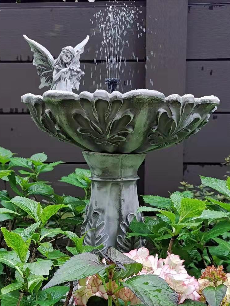 歐式樹脂落地流水擺件花園噴泉裝飾擺件庭院創意裝飾