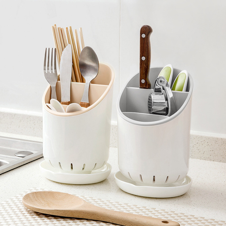 北歐風塑料創意筷架 瀝水餐具收納盒 勺子叉置物架