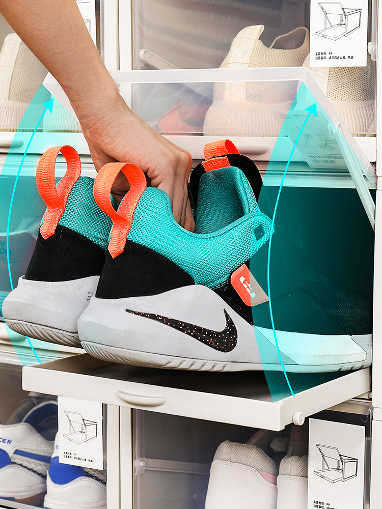 鞋子收納盒抽屜式鞋盒透明塑料鞋櫃家用鞋架簡易多層防塵結實鞋牆