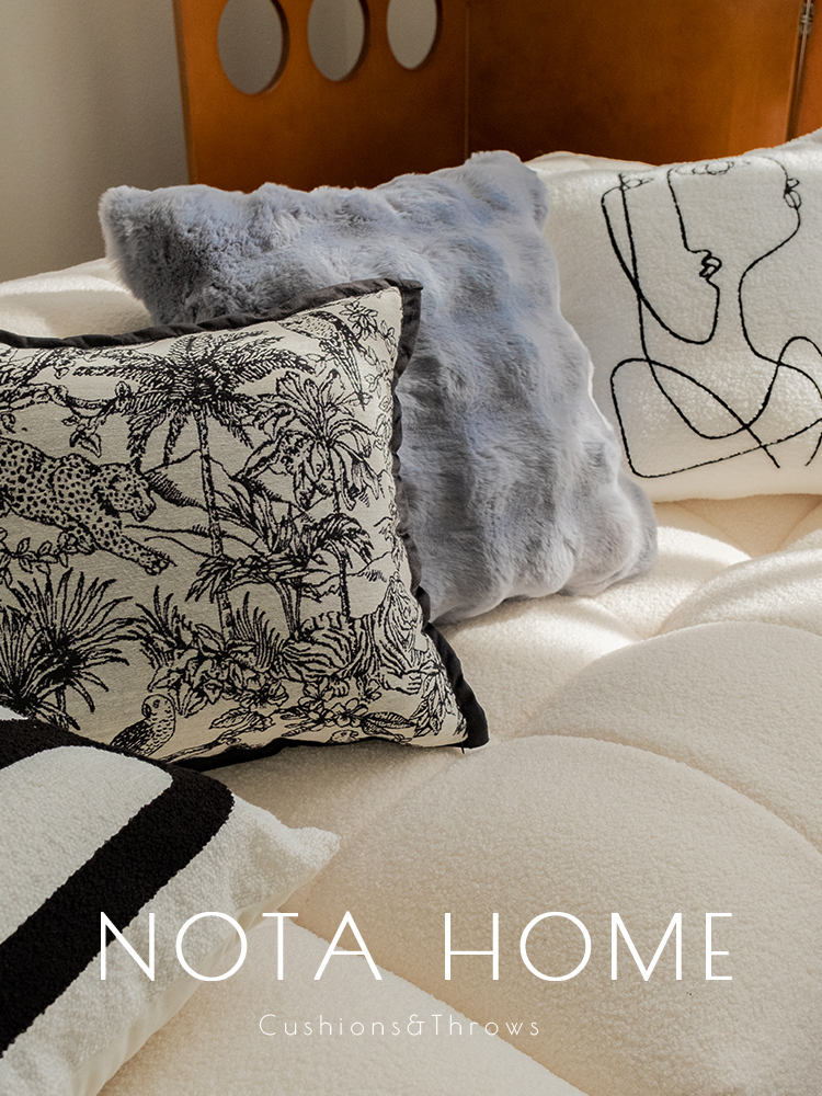 北歐風柔軟抱枕含芯混紡材質客廳軟裝方枕 (6.4折)