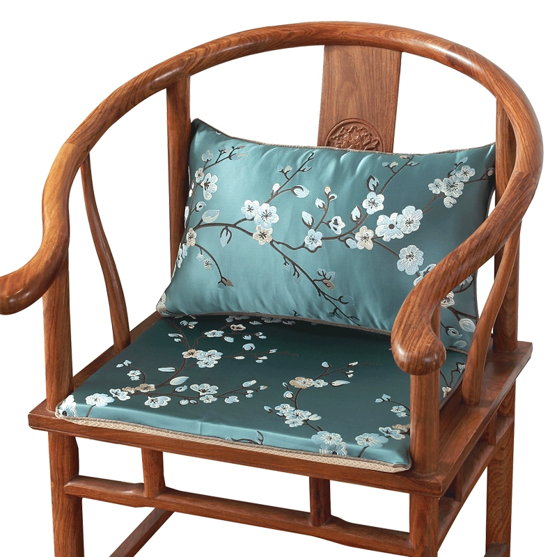 紅木椅墊中式古典風格綢緞坐墊太師椅墊植物花卉款 (5.4折)