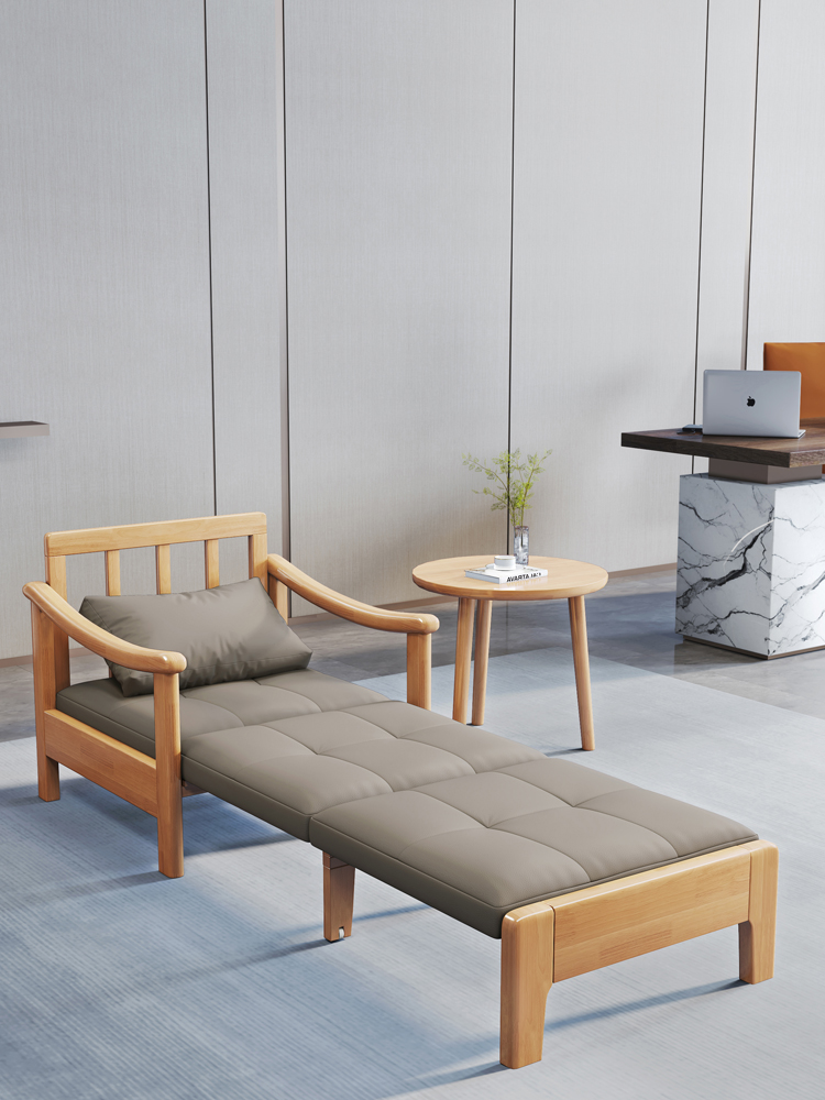 小戶型實木沙發床 家用多功能簡約現代 辦公陽臺伸縮單人床