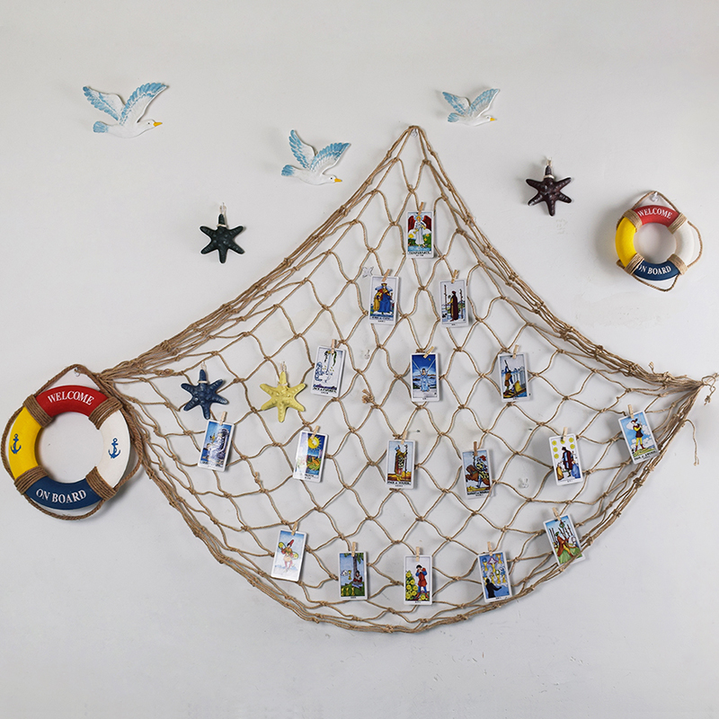 天然麻繩漁網裝飾掛件 營造地中海風情美學