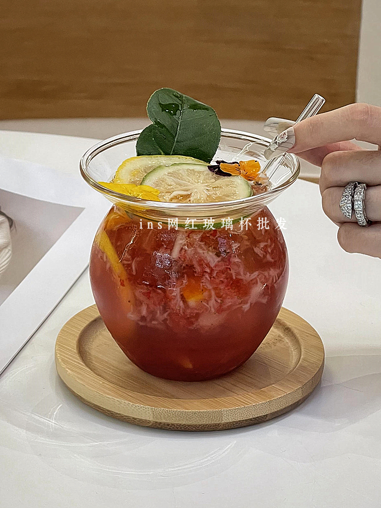中式風格玻璃杯 泡菜壇造型 吸管杯 水果茶杯 飲料罐
