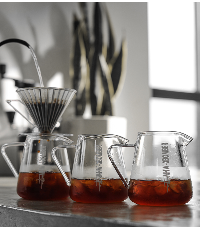 轟炸機咖啡分享壺500ml 經典美式風格 玻璃過濾 咖啡壺手沖濾杯 滴漏壺