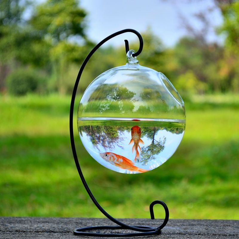 風格歐式玻璃花瓶懸掛式水培魚缸裝飾家用裝飾玻璃工藝品