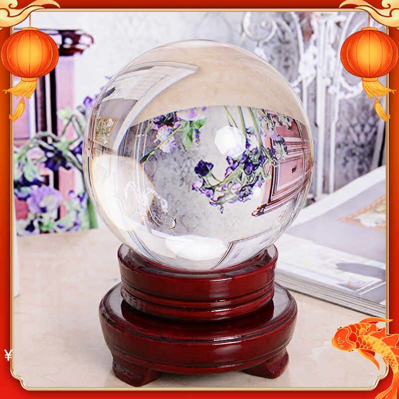 高雅歐式透明水晶球擺件 裝飾家居客廳書房辦公室