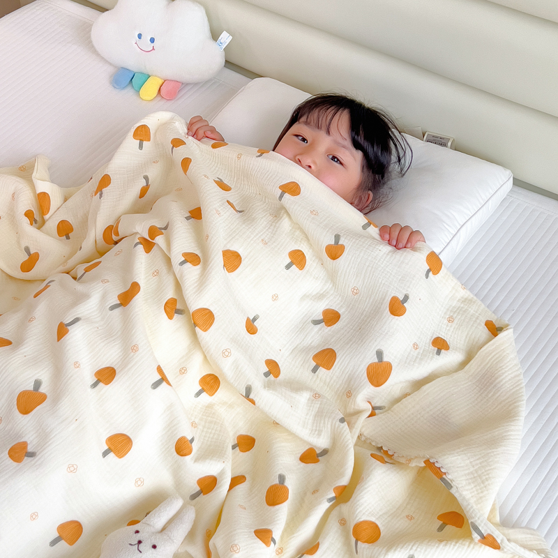 卡通純棉四層紗布毛巾被蓋毯午睡毯夏季全棉嬰兒寶寶超薄夏被