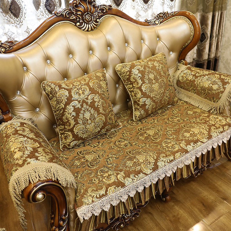 歐式沙發墊奢華質感客廳組合全蓋布藝皮沙發坐墊四季通用