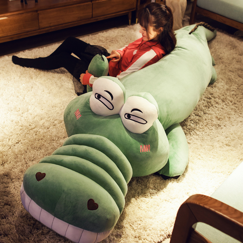 呆萌可愛鱷魚抱枕夾腿大號網紅超軟絨毛毛絨臥室靠墊日式風格女生睡覺床頭靠枕 (2.7折)