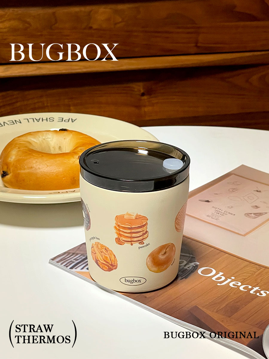 BUGBOX麵包保溫杯日韓ins簡約磨砂吸管咖啡隨手杯聖誕禮物 (8.3折)