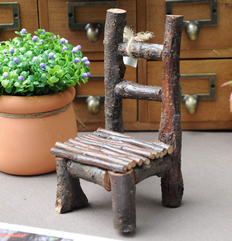 田園風原生態手工迷你小木凳擺件裝飾品拍照道具