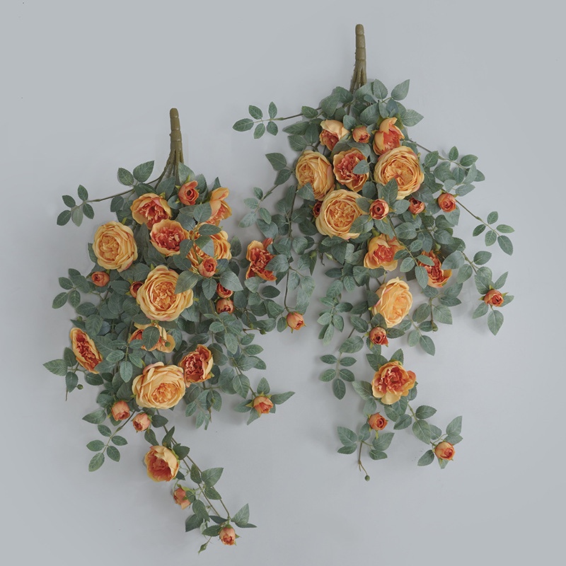 典雅仿真奧斯丁玫瑰藤蔓 裝飾花卉客廳壁掛花 (8.3折)