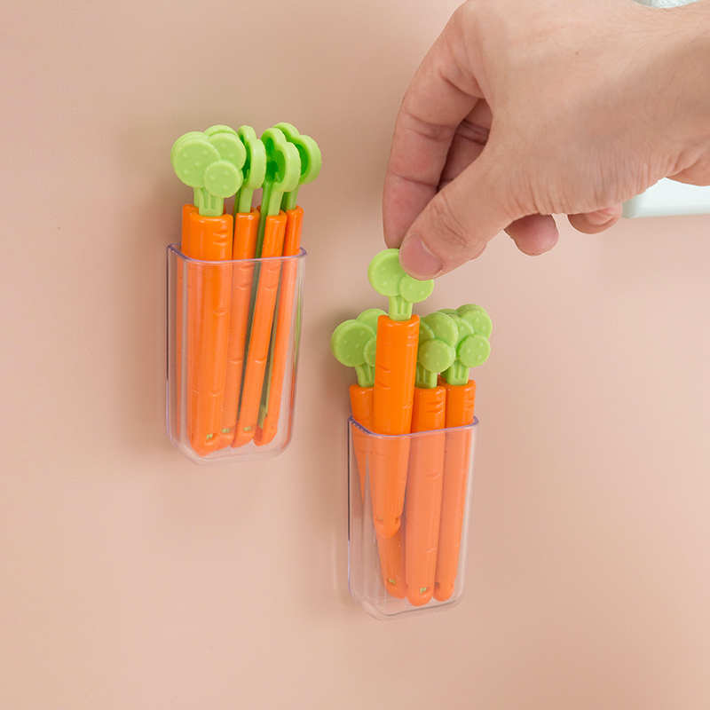 茶葉嬭粉零食封口夾塑料保鮮袋密封夾衚蘿蔔冰箱磁貼封口神器夾子