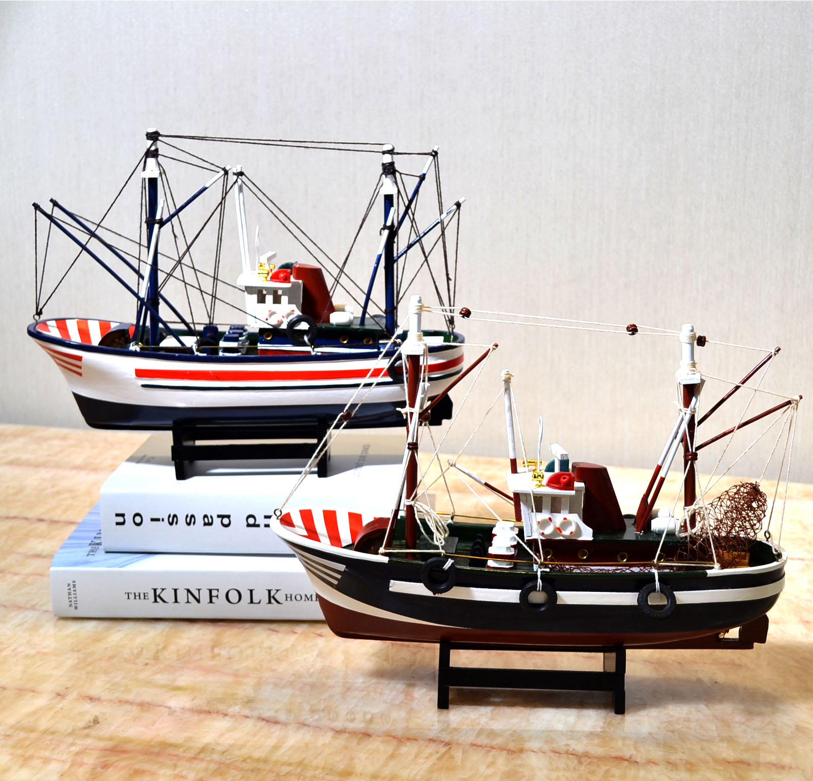 地中海風格木質帆船裝飾擺件為兒童房增添海洋風情一帆風順