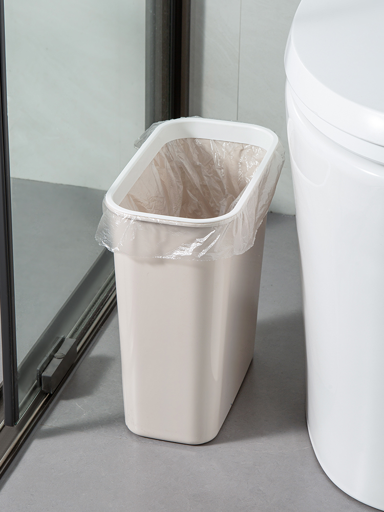 縫隙無蓋長方形紙簍小號垃圾桶家庭辦公收納桶塑料材質外觀簡約顏色多樣送垃圾袋 (8.3折)