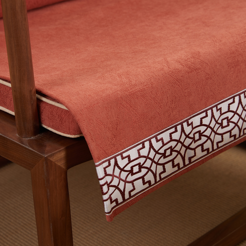 中式設計風格沙發墊四季皆宜羅漢床適用防滑設計純色紅木沙發坐墊套
