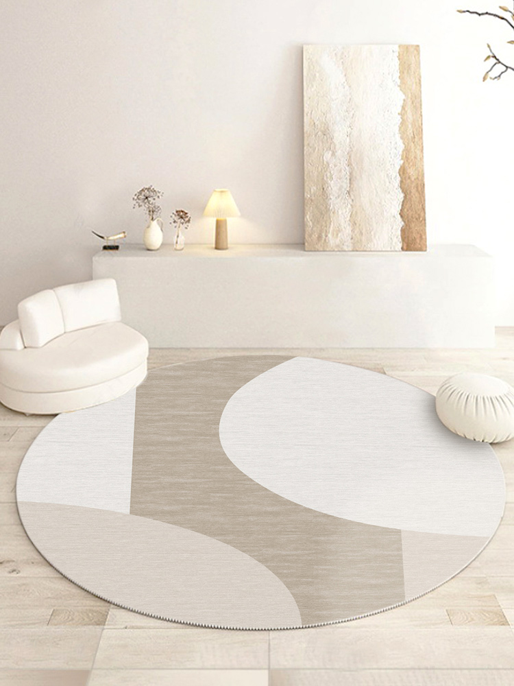圓形地毯奶油風客廳沙發現代日式防滑圓地墊床邊轉椅臥室地墊