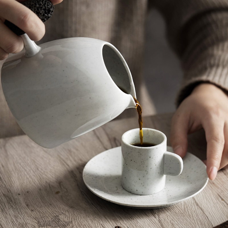 復古日式意式濃縮咖啡杯碟套裝 手衝杯 特濃 家用 簡約 陶瓷 杯子