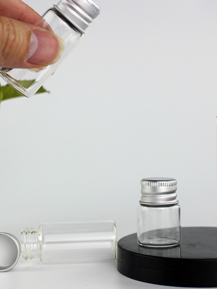 透明小玻璃瓶10只套裝 鋁蓋膠塞 精緻儲物罐密封瓶 (6.9折)