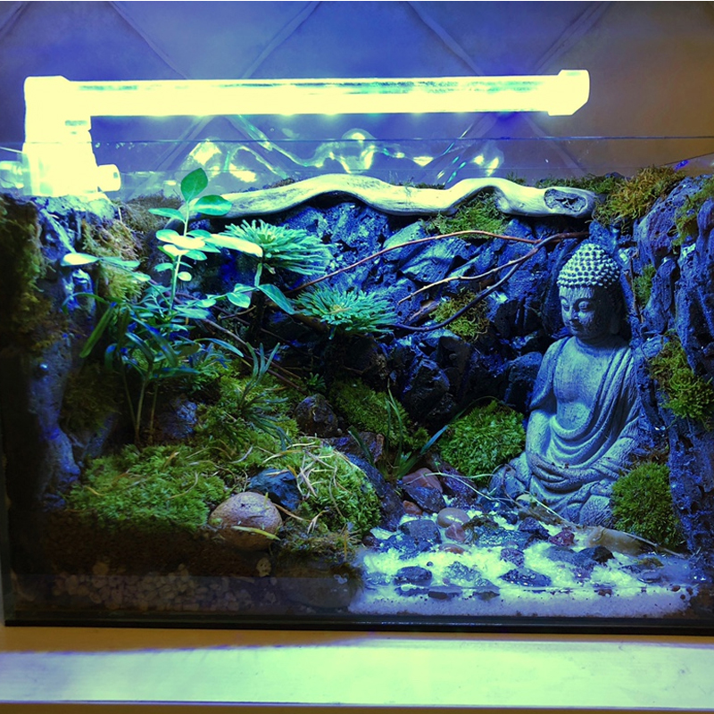 中式風格樹脂佛像擺件招財祝福魚缸水族造景裝飾