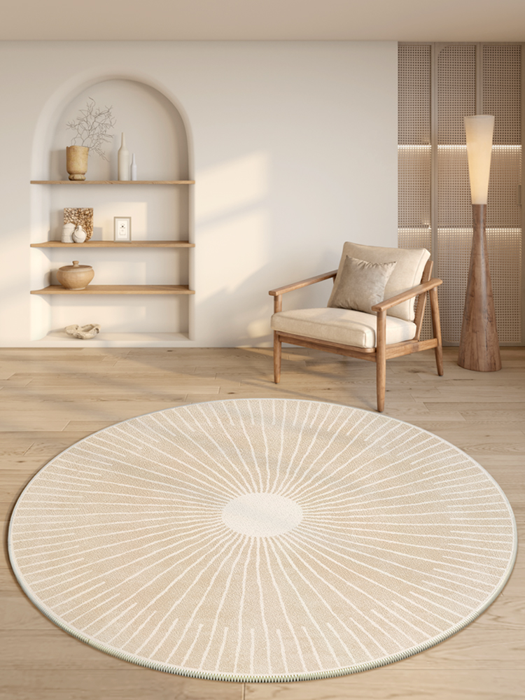 奶油風免洗圓形地毯 2023新款 客廳臥室書房茶几床邊地墊