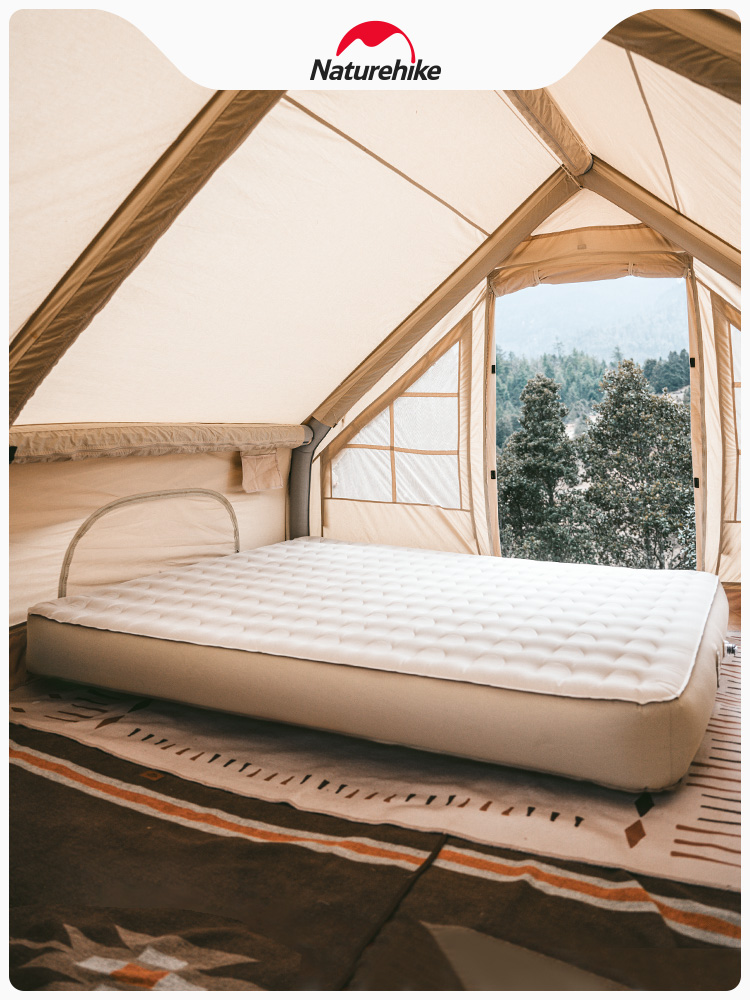 naturehike挪客辰景佈麪充氣牀戶外露營內置泵氣墊牀帳篷睡墊三人