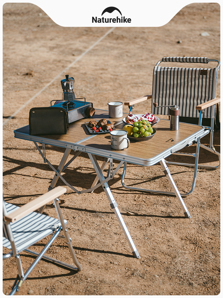 精緻露營必備挪客鹿曠便攜鋁框升降摺疊桌戶外野餐烤肉的完美選擇