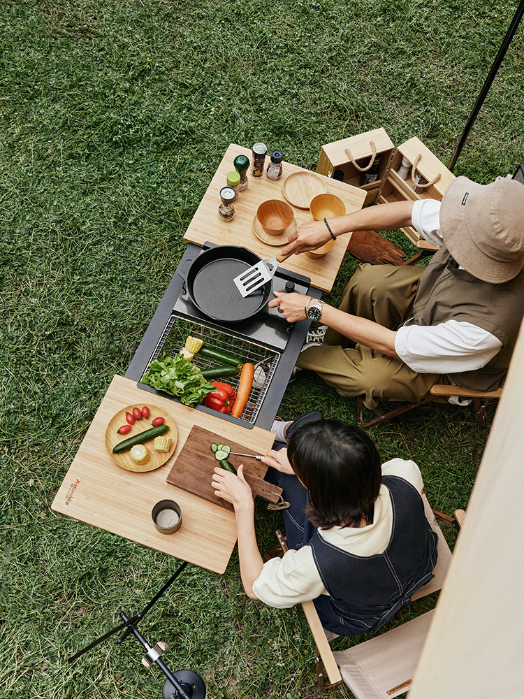 naturehike挪客igt滑軌單元桌 露營摺疊式戶外桌子 野餐烤肉 木桌