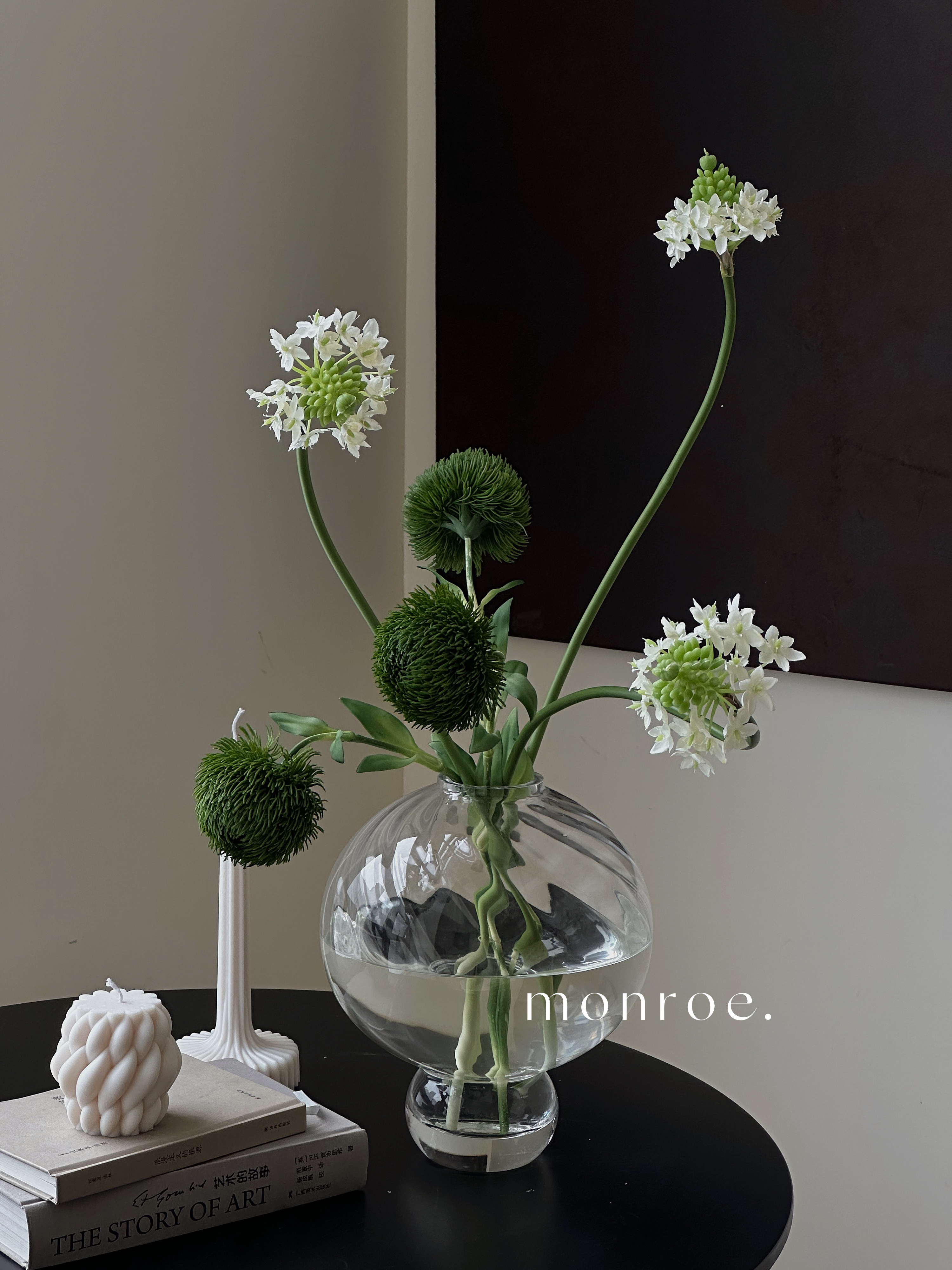 北歐玻璃花瓶 波浪紋圓球花器 璀璨透明 桌面擺件 家居裝飾 (8.3折)