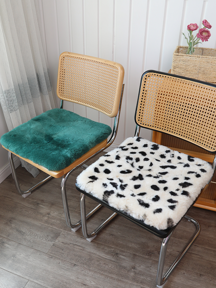 加厚純羊毛椅墊簡約現代保暖皮毛一體辦公學生座椅墊