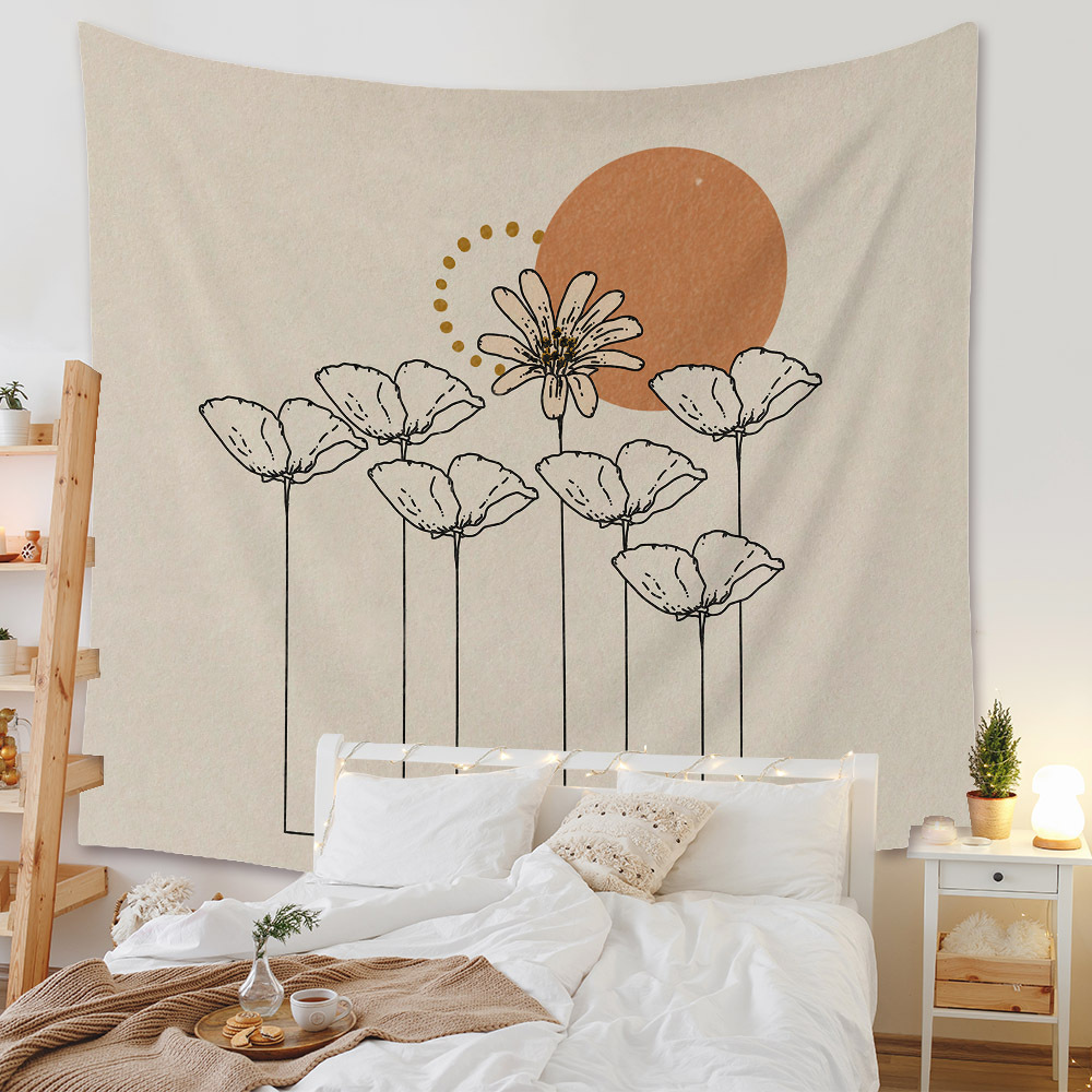 北歐風莫蘭迪藝術小眾ins背景布臥室床頭牆面裝飾掛毯 (5.1折)