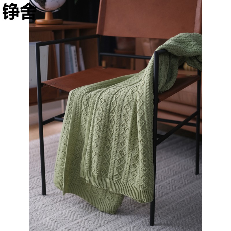 酪梨綠美式鄉村風格線毯簡約百搭適用臥室客廳等空間讓你享受舒適家居生活 (3.5折)