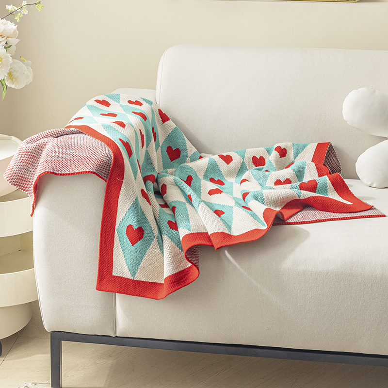 ins愛心沙發毯子夏季針織辦公室午睡空調客厛高級感北歐風小毯子