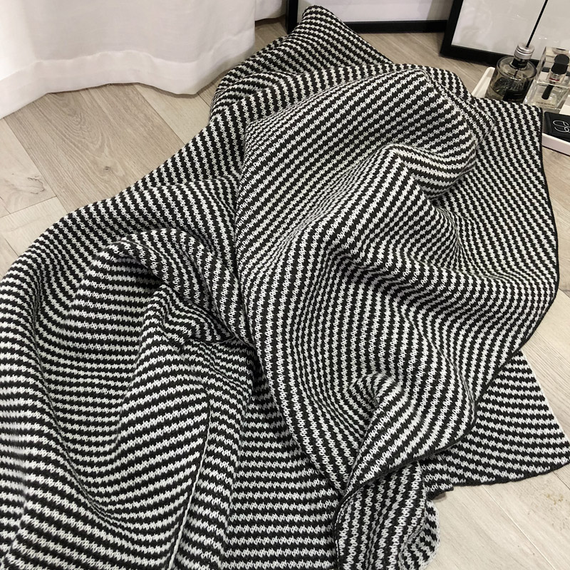 針織沙發蓋毯辦公室午睡四季通用條紋毛巾毯
