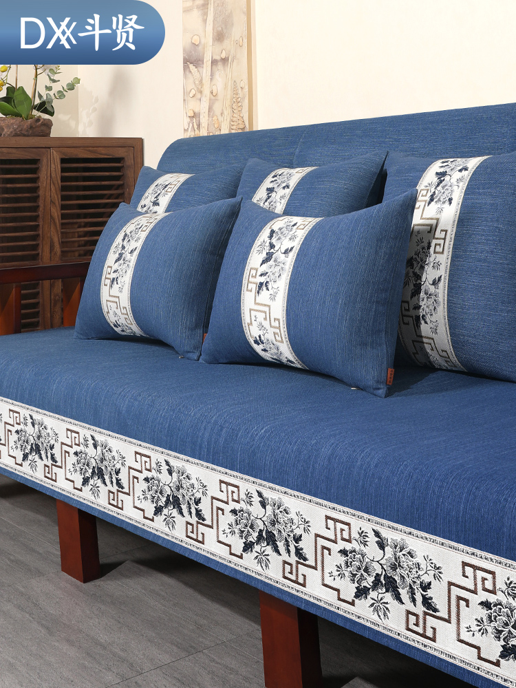 亞麻材質中式風格靠墊套 沙發墊 坐墊 抱枕床頭靠墊